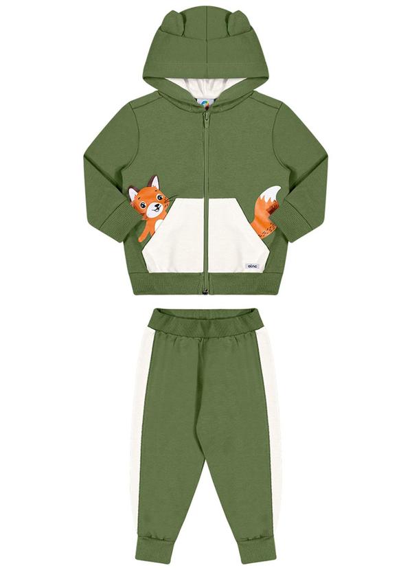 Alenice - Conjunto Moletom Raposa Menino Verde