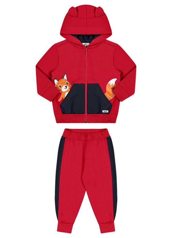 Alenice - Conjunto Moletom Raposa Menino Vermelho