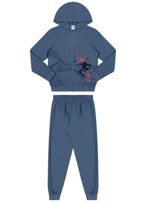 Outlet - Conjunto Moletom Skate Menino Azul - OUTLET