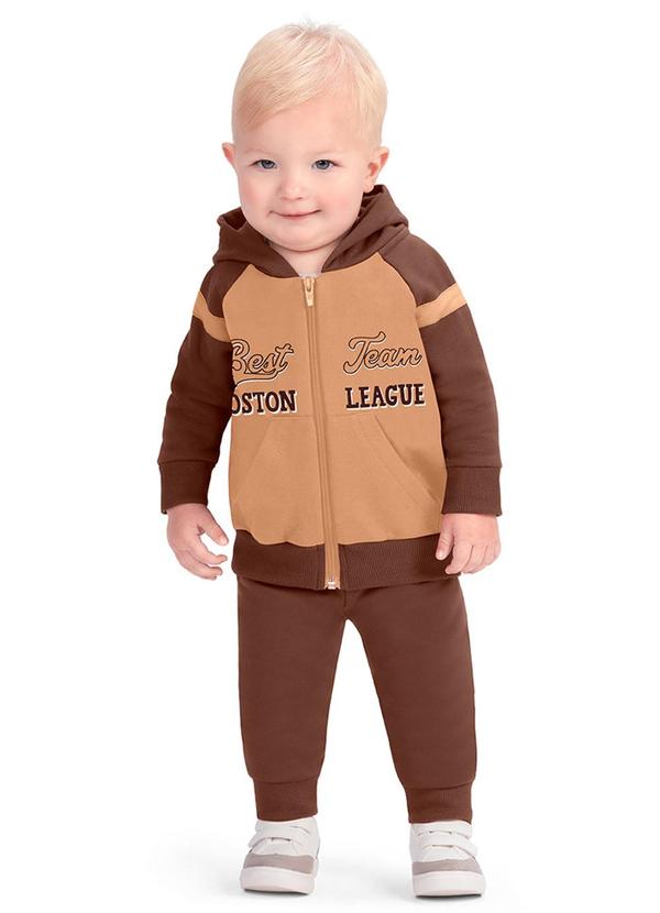 Alenice - Conjunto Moletom Time Menino Marrom