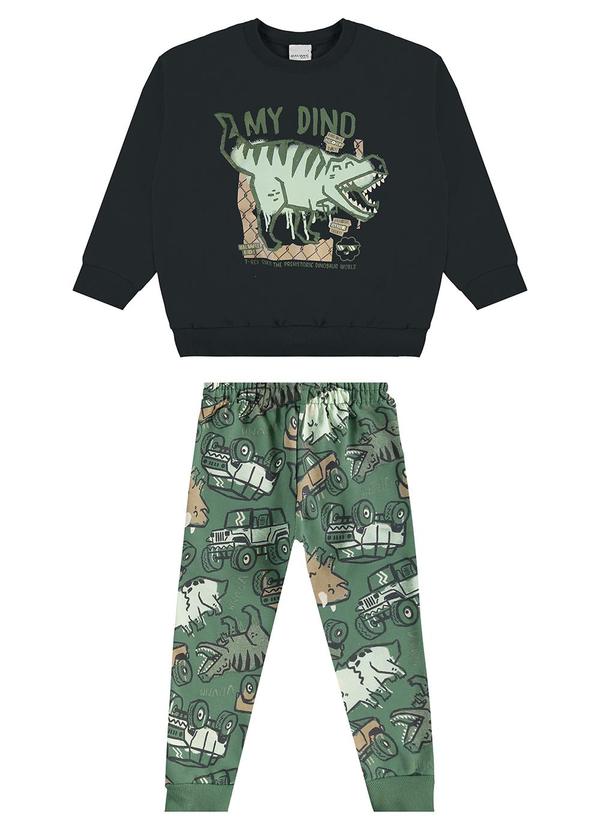 Malwee Kids - Conjunto My Dino em Moletom Preto 2