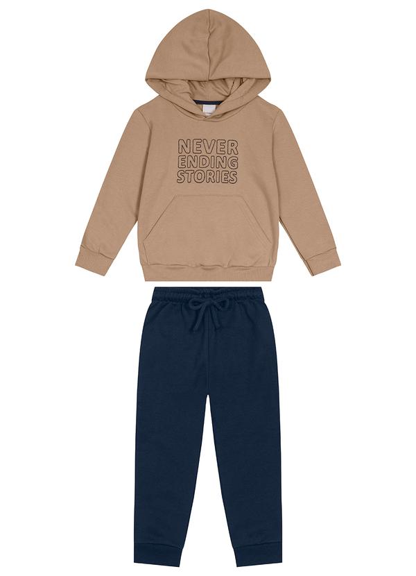 Carinhoso - Conjunto Never Ending Stories Jogger Menino Bege