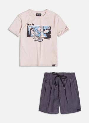 Youccie - Conjunto Off White de Dinossauro de Moletom Cru - YOUCCIE