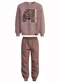 Malwee Kids - Conjunto Offroad em Moletom Azul Marinho - variação: Marrom
