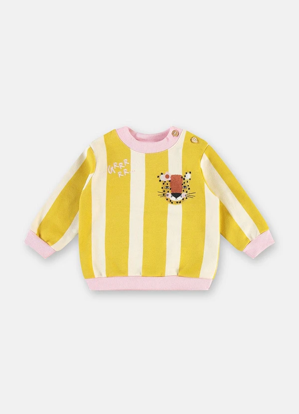 Três e Já - Conjunto Onça Bebê Blusão Calça Amarelo 3