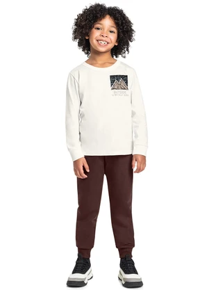 Bee Loop - Conjunto Outside Infantil Camiseta Branco - BEE LOOP