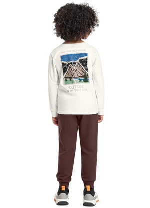 Bee Loop - Conjunto Outside Infantil Camiseta Branco - BEE LOOP
