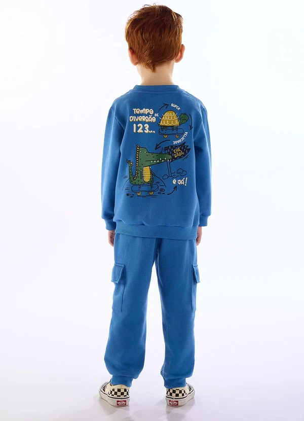 Três e Já - Conjunto Pega-Pega Moletom Azul 2