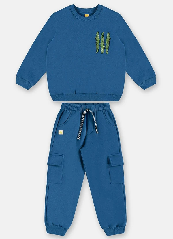 Três e Já - Conjunto Pega-Pega Moletom Azul 3