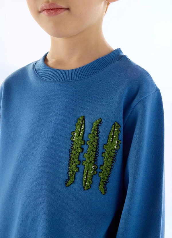 Três e Já - Conjunto Pega-Pega Moletom Azul 4