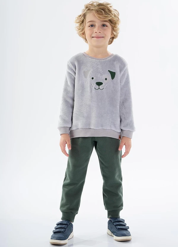 Pulla Bulla - Conjunto Pelo e Moletom Cinza