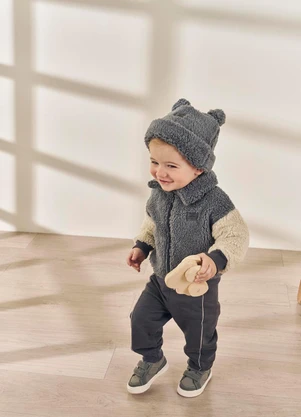 Abrange - Conjunto Peluciado Bebê Menino Carneirinho Cinza - ABRANGE