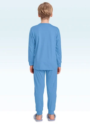 Fakini Kids - Conjunto Pijama Camiseta e Calça Azul - FAKINI KIDS