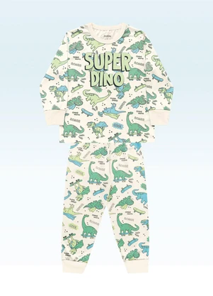 Fakini Kids - Conjunto Pijama Camiseta e Calça Bege - FAKINI KIDS