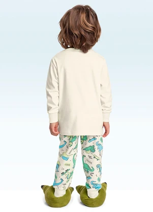 Fakini Kids - Conjunto Pijama Camiseta e Calça Bege - FAKINI KIDS