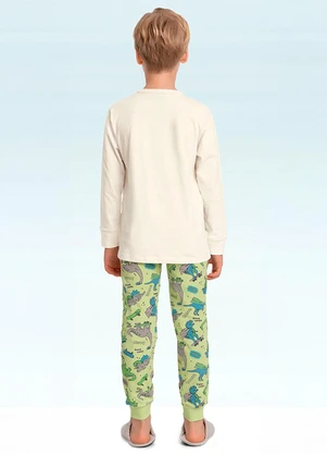 Fakini Kids - Conjunto Pijama Camiseta e Calça Bege - FAKINI KIDS