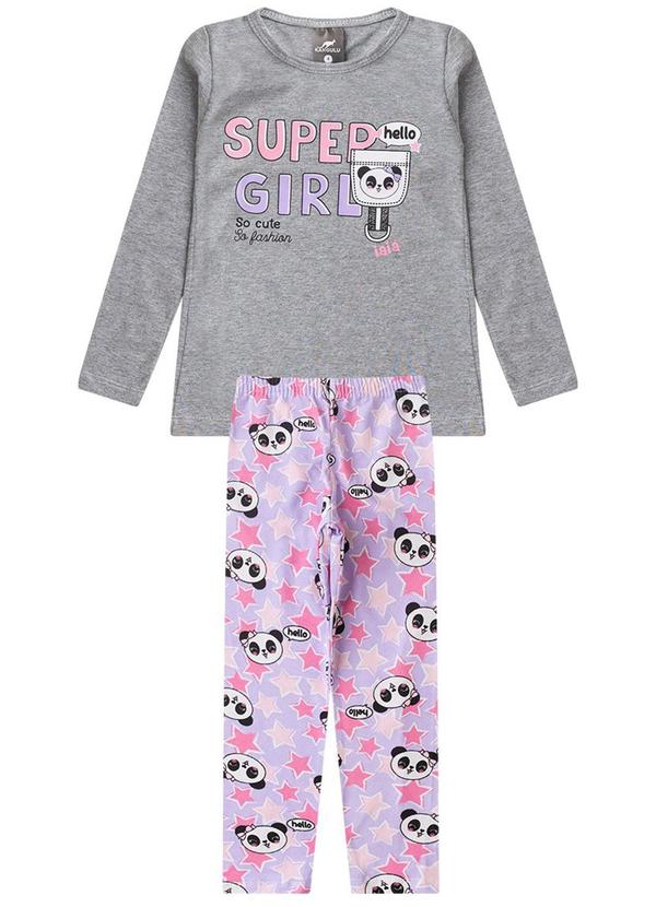 Rosa Azul - Conjunto Pijama Panda Happy Iaia Mescla 1