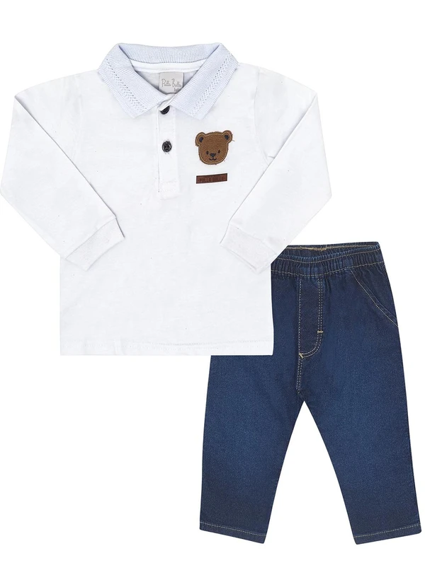 Pulla Bulla - Conjunto Piquet com Elastano e Jeans Moletom Bran