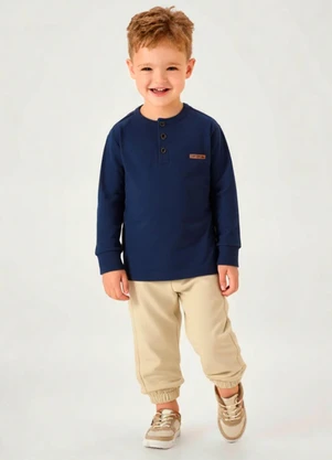 Pulla Bulla - Conjunto Piqueton Fit Marinho - PULLA BULLA