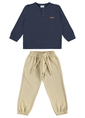 Pulla Bulla - Conjunto Piqueton Fit Marinho - PULLA BULLA