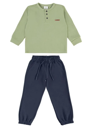 Pulla Bulla - Conjunto Piqueton Fit Verde - PULLA BULLA