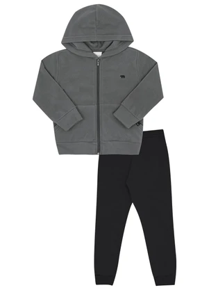 Pulla Bulla - Conjunto Primeiros Passos Malha Soft Cinza - PULLA BULLA