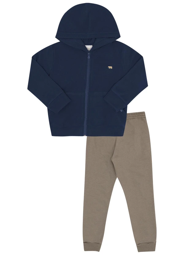 Pulla Bulla - Conjunto Primeiros Passos Malha Soft Marinho 2