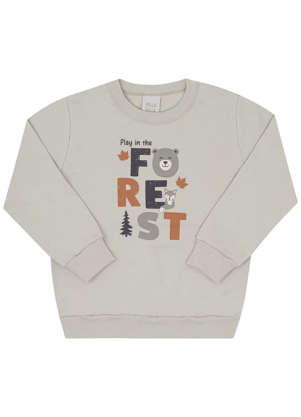 Pulla Bulla - Conjunto Primeiros Passos Menino Moletom Cinza 2