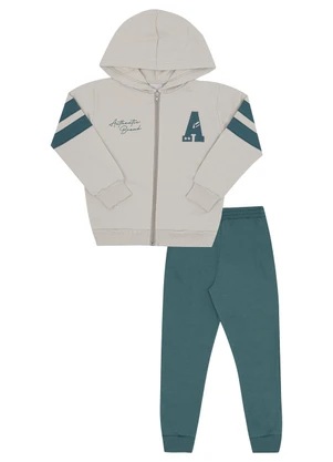 Pulla Bulla - Conjunto Primeiros Passos Menino Moletom Cinza - PULLA BULLA