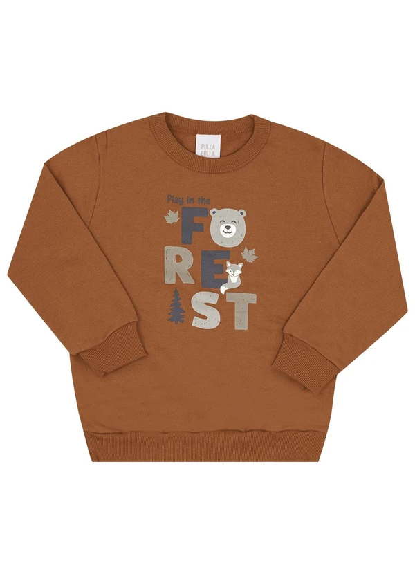 Pulla Bulla - Conjunto Primeiros Passos Menino Moletom Marrom 3