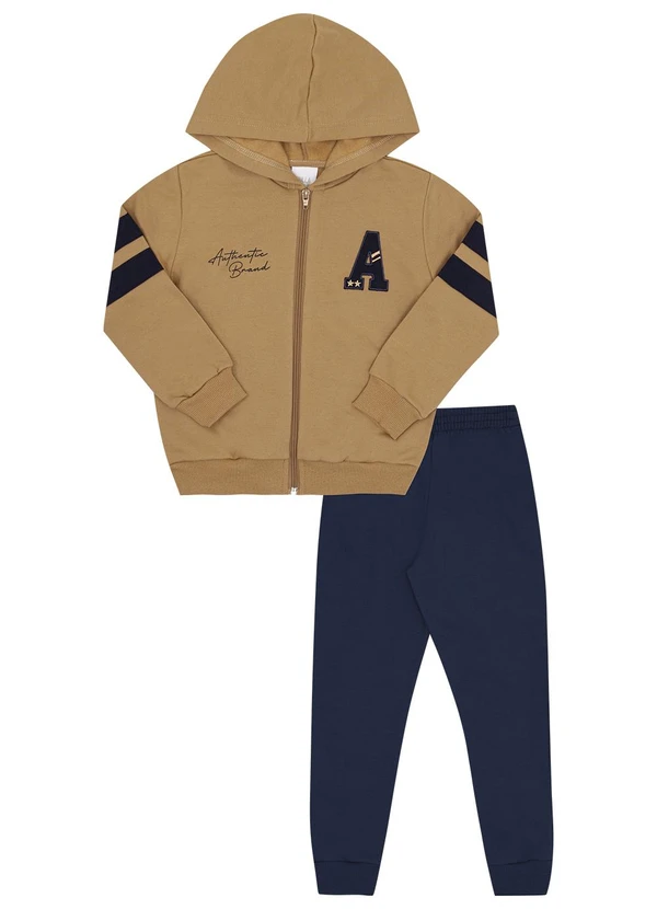 Pulla Bulla - Conjunto Primeiros Passos Menino Moletom Marrom 2