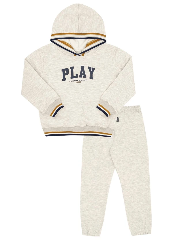 Pulla Bulla - Conjunto Primeiros Passos Menino Moletom Mescla 2