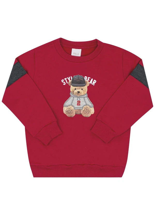 Pulla Bulla - Conjunto Primeiros Passos Moletom Vermelho 2