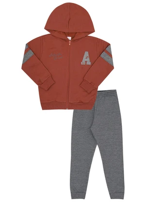 Pulla Bulla - Conjunto Primeiros Passos Moletom Vermelho - PULLA BULLA