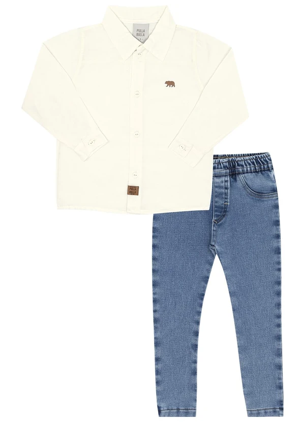 Pulla Bulla - Conjunto Primeiros Passos Tricoline  Bege  2