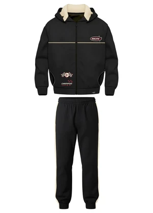 Malwee Kids - Conjunto Racing em Moletinho Preto - MALWEE KIDS