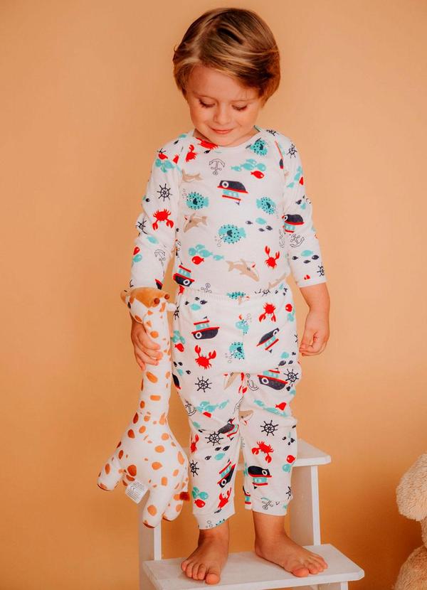 Stolf Baby Kids - Conjunto Ribana Longo Fundo do Mar Estampado