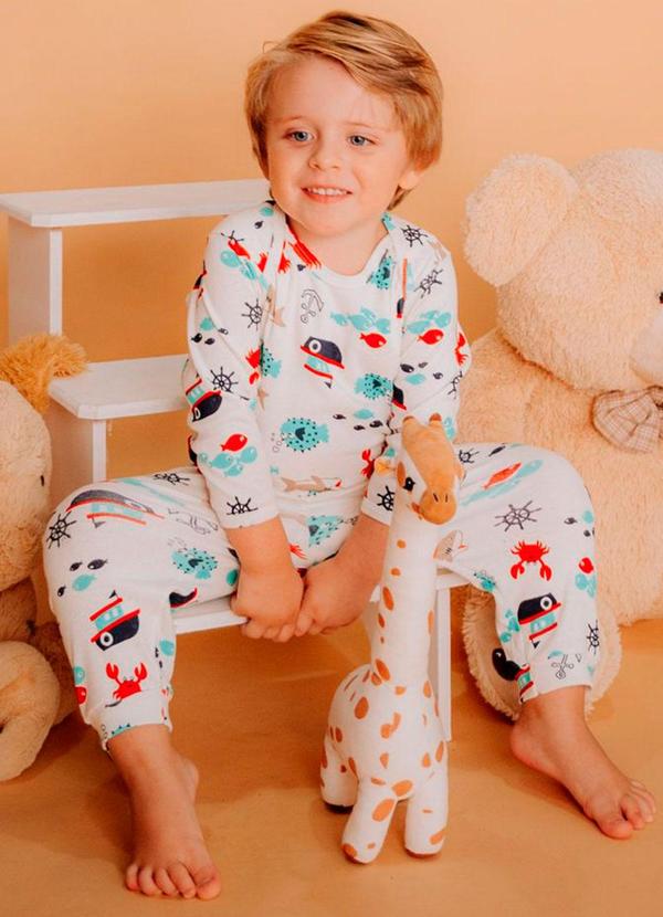 Stolf Baby Kids - Conjunto Ribana Longo Fundo do Mar Estampado 3