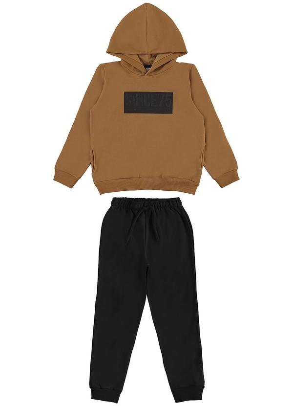 Carinhoso - Conjunto Since 75 em Moletom Marrom