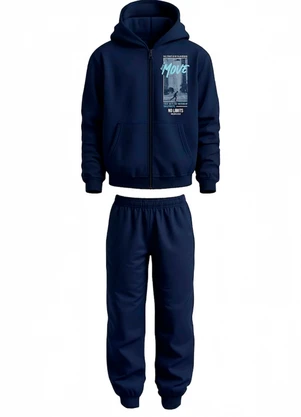 Malwee Kids - Conjunto Skateboard Est. 68 em Moletom Azul - MALWEE KIDS