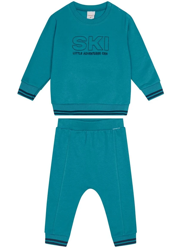 Carinhoso - Conjunto Ski em Moletom Menino Azul