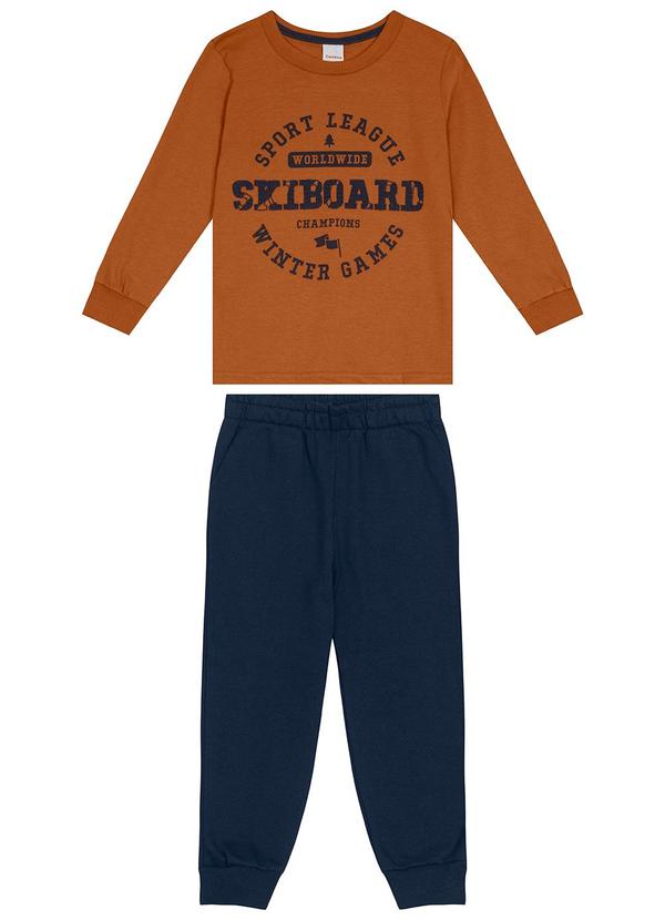 Carinhoso - Conjunto Skiboard Jogger Menino Marrom