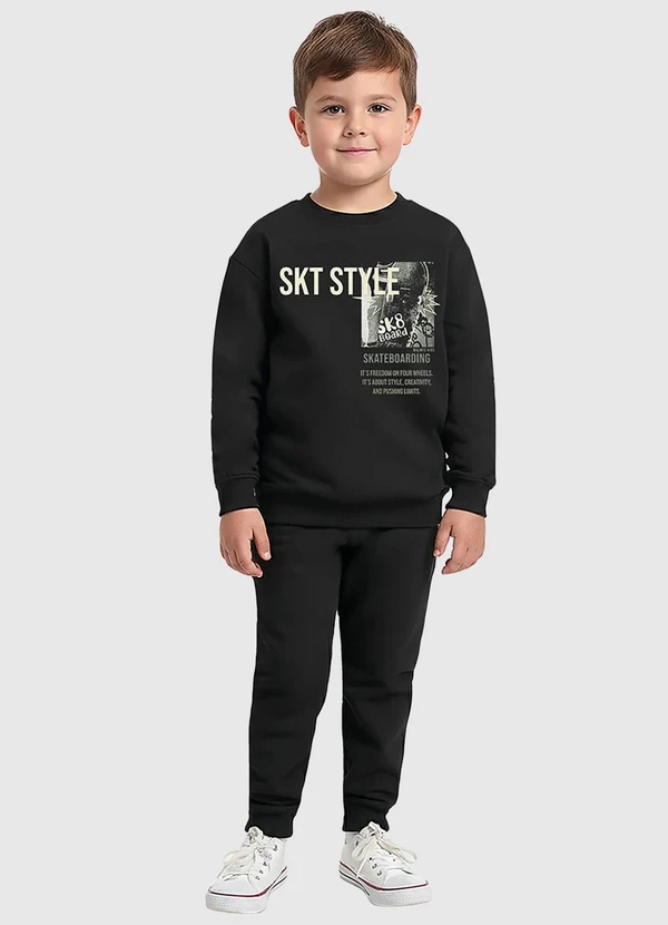 Malwee Kids - Conjunto Skt Style Preto