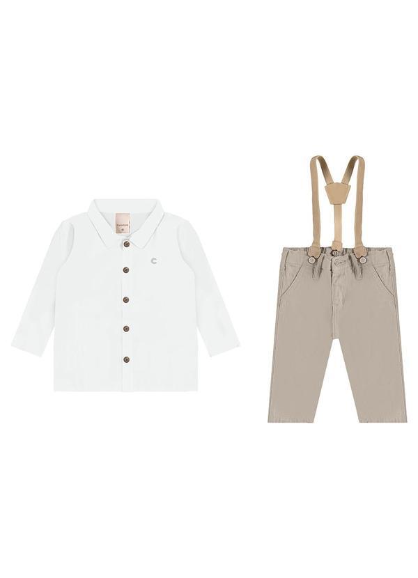 Carinhoso - Conjunto Social com Suspensório Branco 1