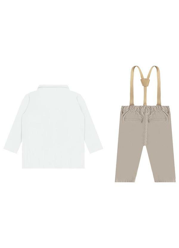 Carinhoso - Conjunto Social com Suspensório Branco 2