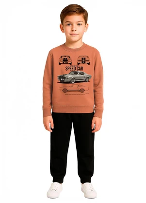 Malwee Kids - Conjunto Speed Car em Moletom Terracota - MALWEE KIDS