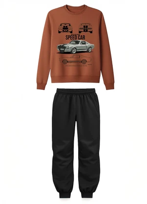 Malwee Kids - Conjunto Speed Car em Moletom Terracota - MALWEE KIDS
