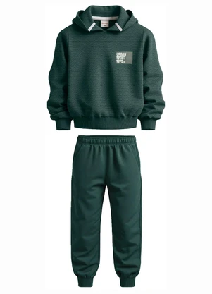 Carinhoso - Conjunto Sport em Moletom Verde Esmeralda - CARINHOSO