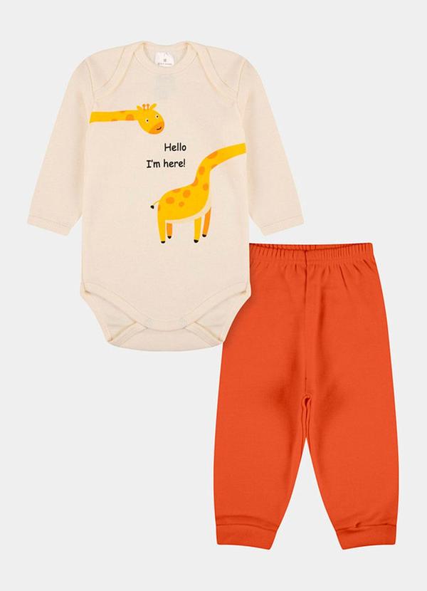 Stolf Baby Kids - Conjunto Suedine Longo Girafa Bege