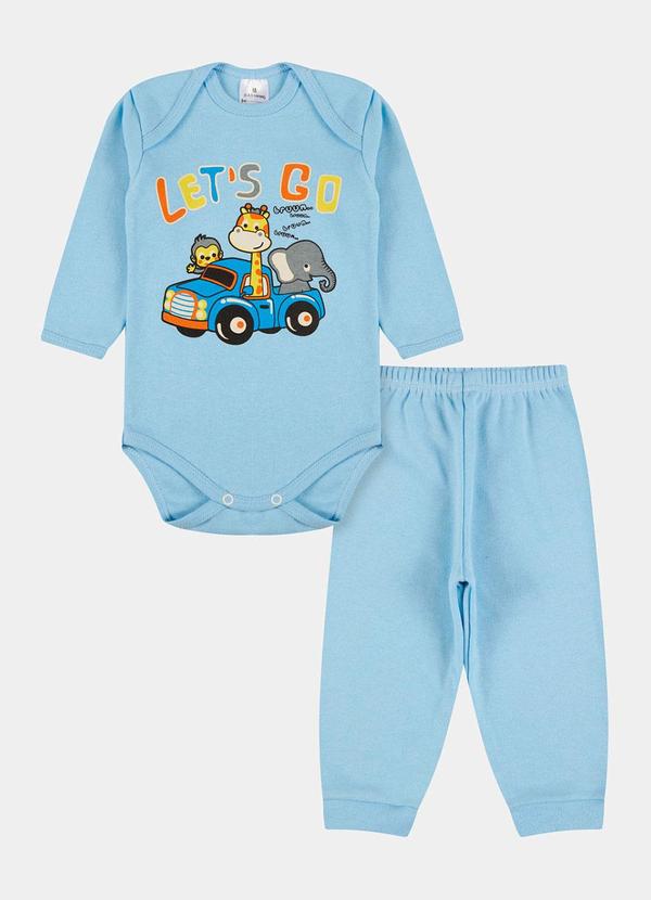 Stolf Baby Kids - Conjunto Suedine Longo Lets Go Azul